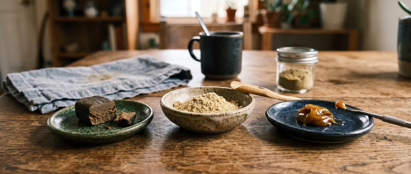 AZARIUS · Hash Vs Kief Vs Rosin — At a Glance