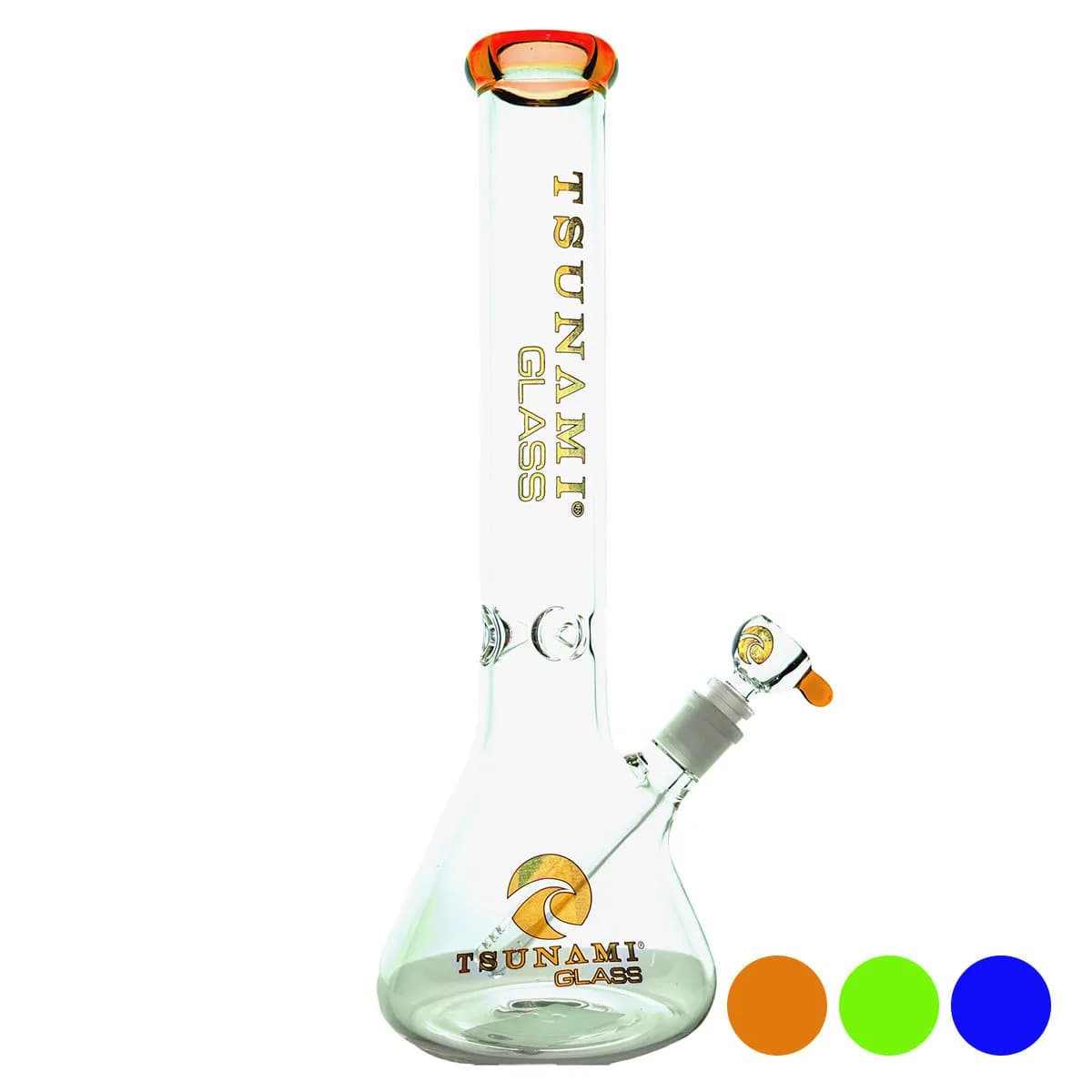 Tsunami Glass Beaker-Bong mit Eiskerben 15'' (Standfuß)