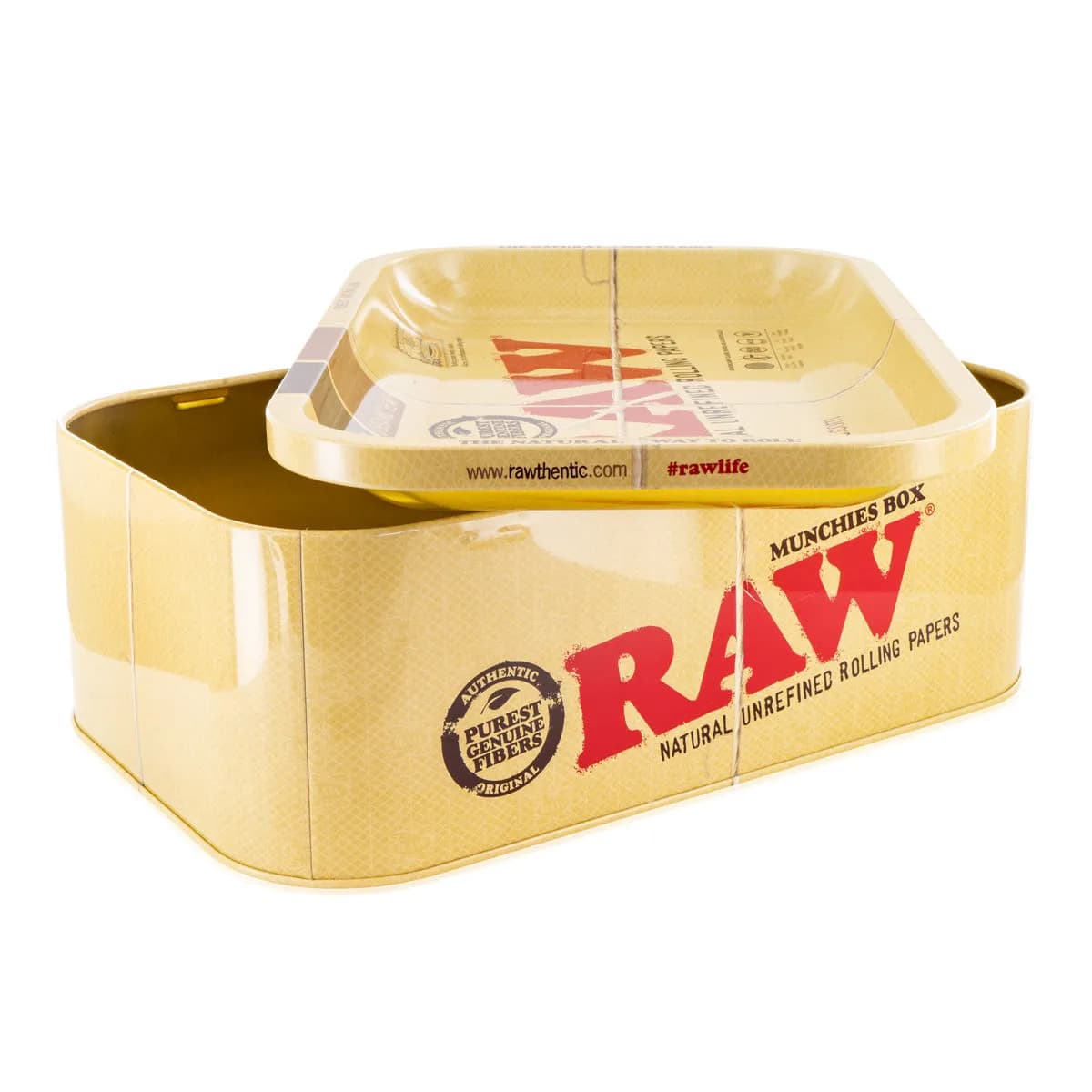 RAW Munchies Box – Metallbox mit Rolltablett-Deckel