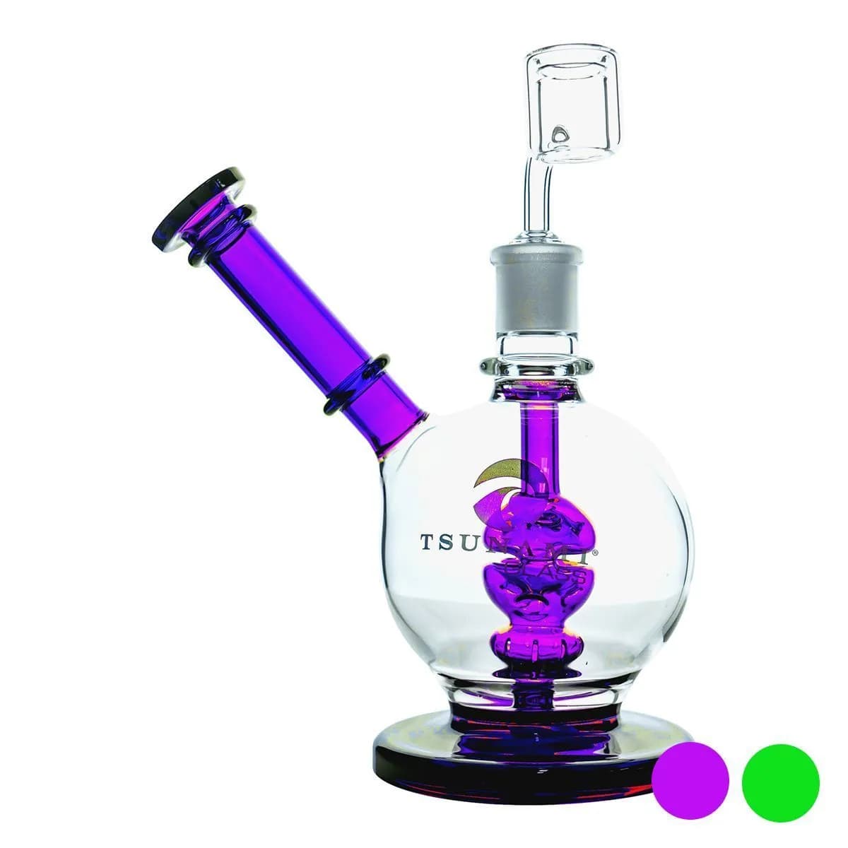 Tsunami Glass Shower Head Side-Neck Dome Dab Rig 8″
