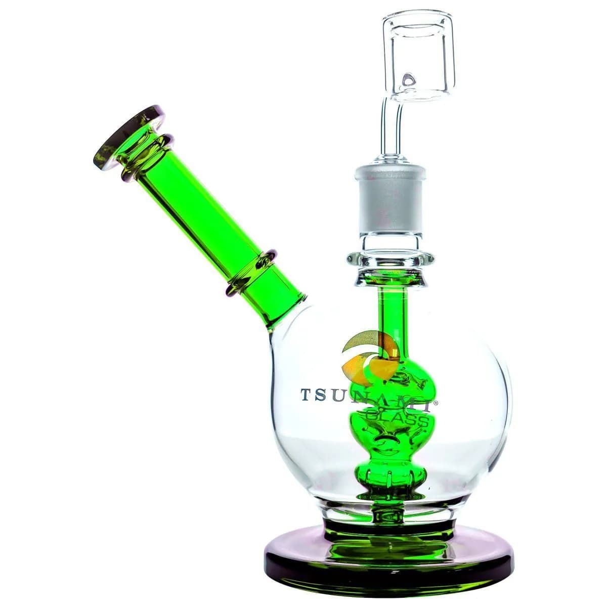 Tsunami Glass Shower Head Side-Neck Dome Dab Rig 8″