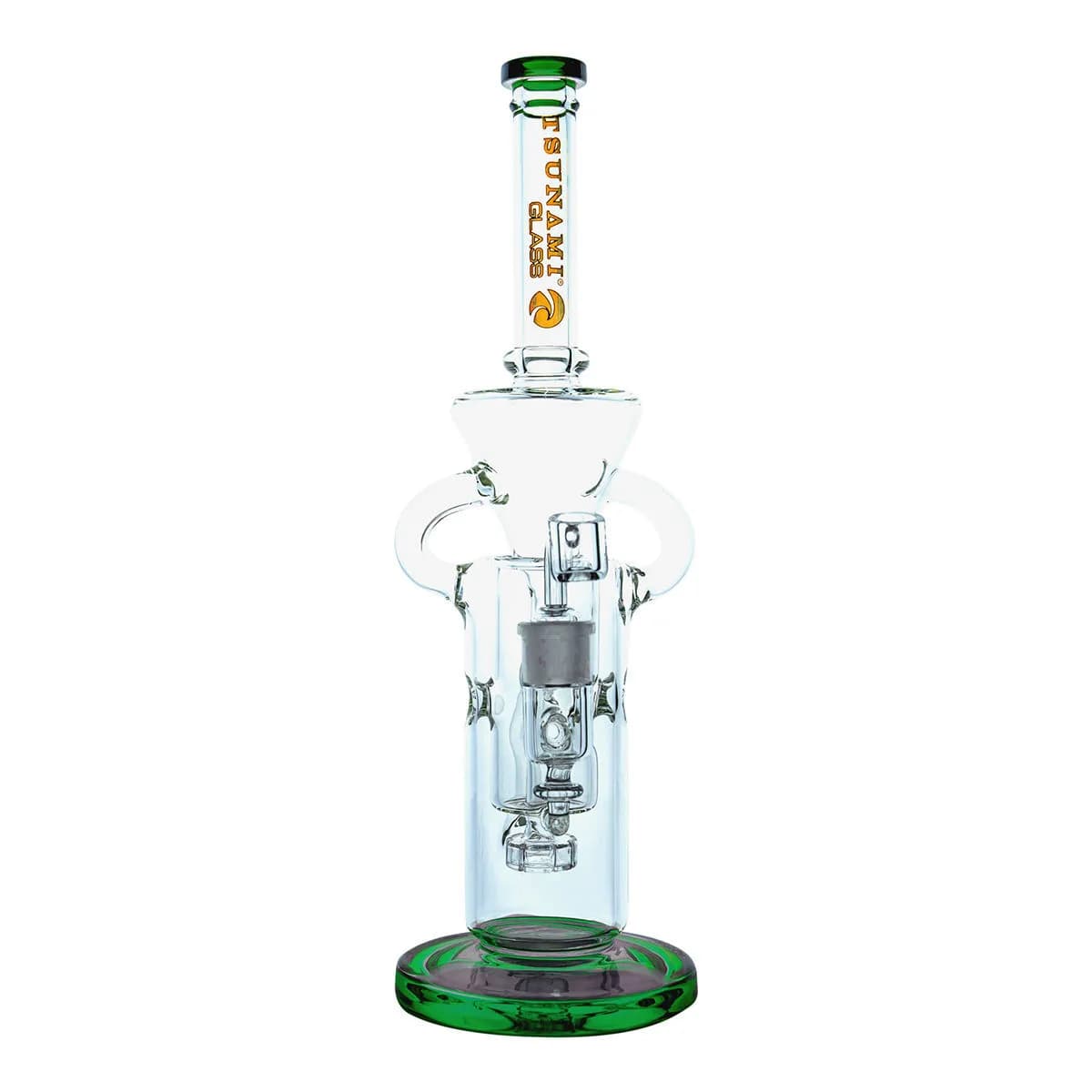 Shower Head Swiss Recycler Dab Rig 13'' (Tsunami Glass)
