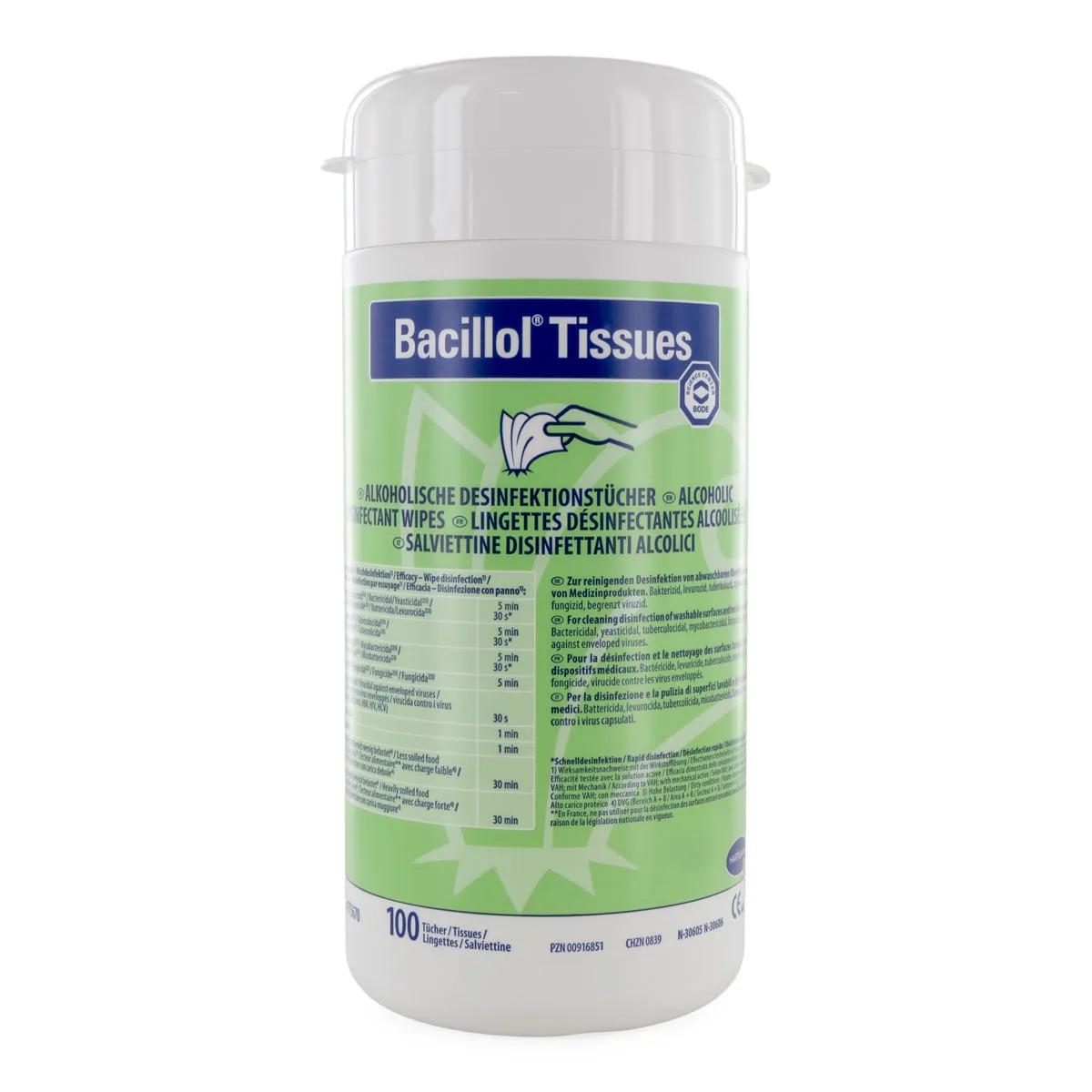Alkoholgetränkte Desinfektionstücher (Bacillol)
