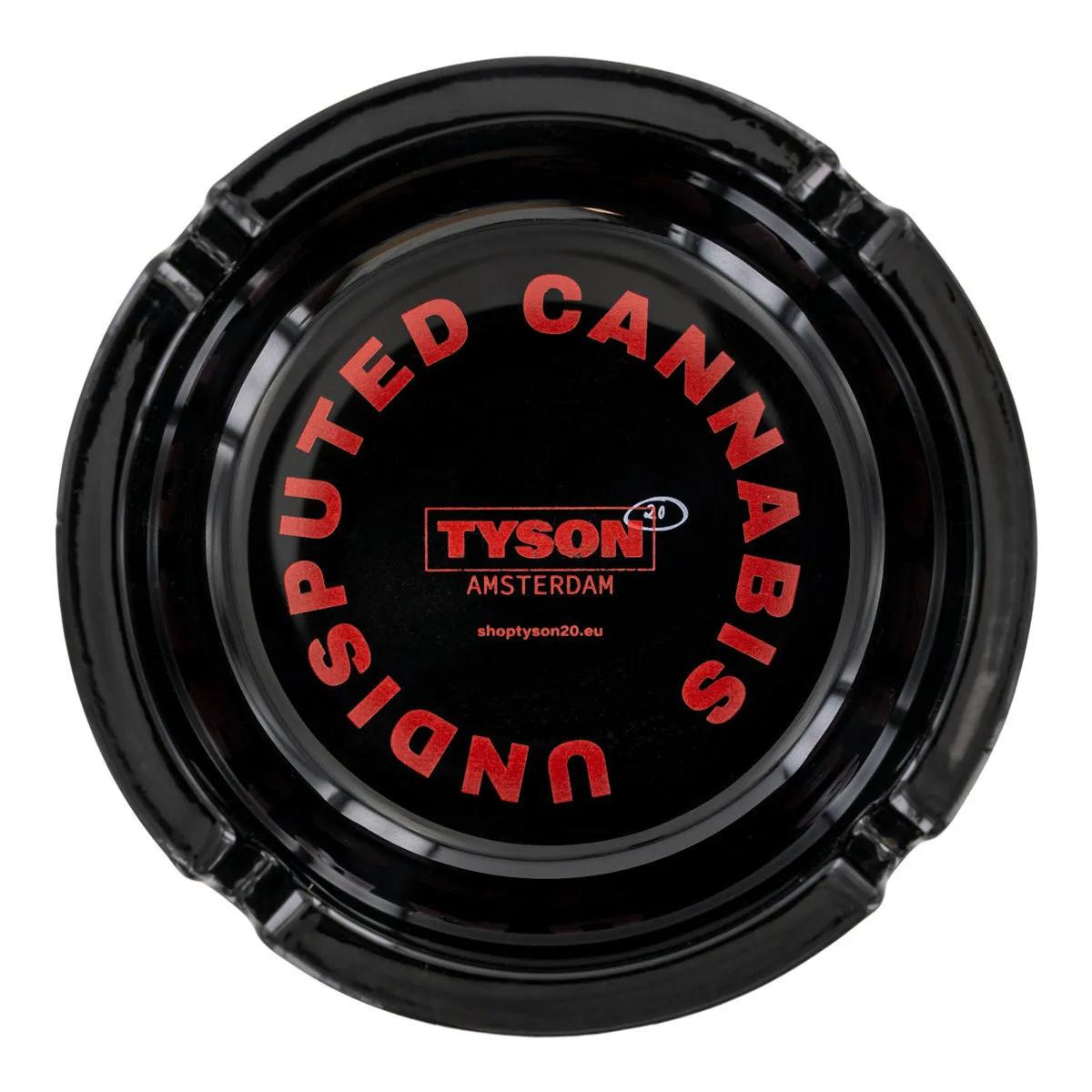 Tyson 2.0 Aschenbecher aus schwarzem Glas