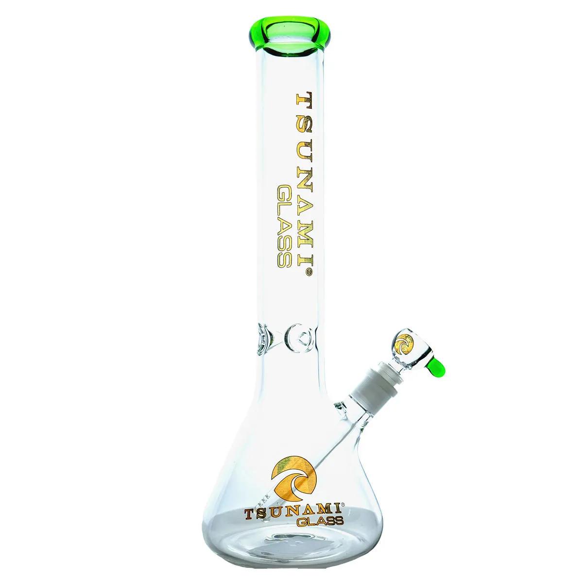 Tsunami Glass Beaker-Bong mit Eiskerben 15'' (Standfuß)