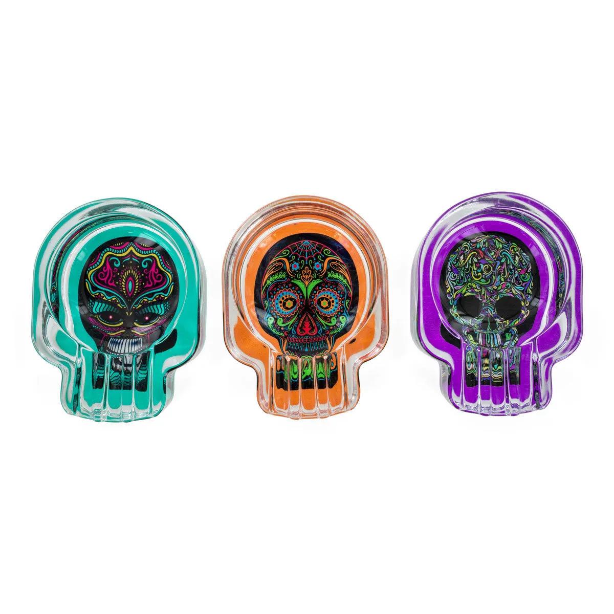 Glas-Aschenbecher Totenkopf
