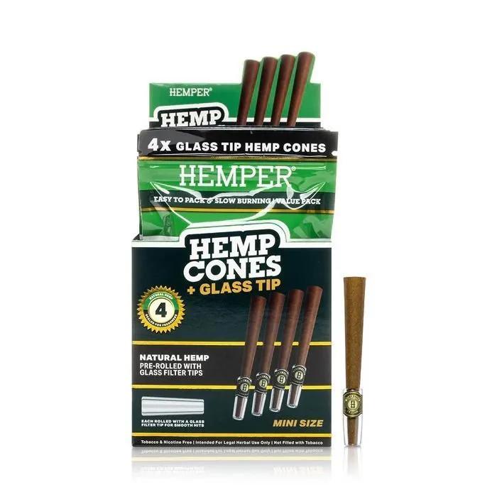 Hanf-Cones 1¼ + Glasfilter 4er-Pack