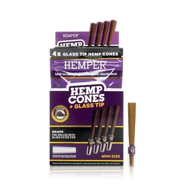Hanf-Cones 1¼ + Glasfilter 4er-Pack