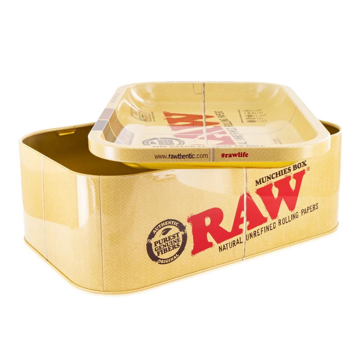 RAW Munchies Box – Metallbox mit Rolltablett-Deckel