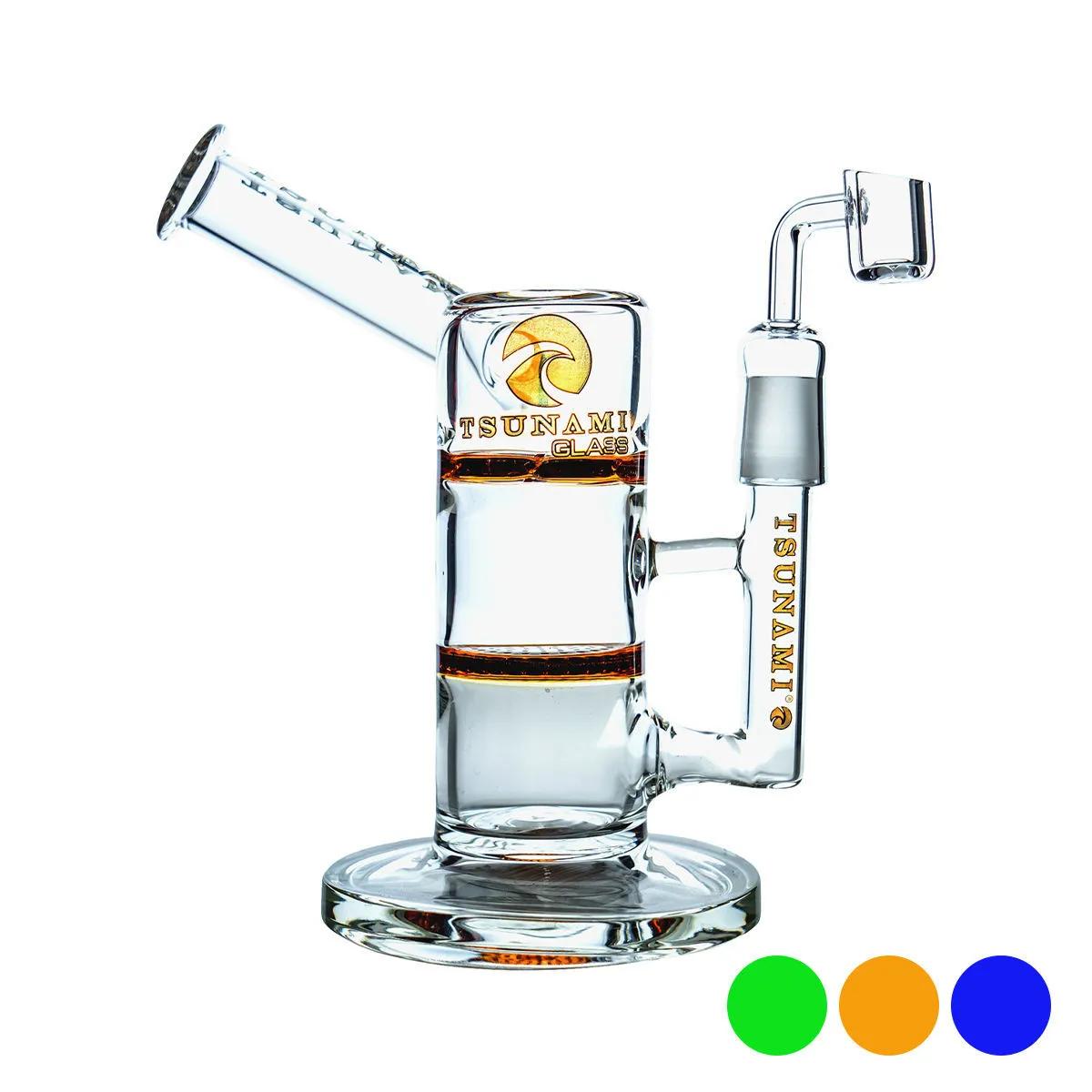 Side-Neck Honey Turbine Dab Rig 9" (Tsunami Glass)