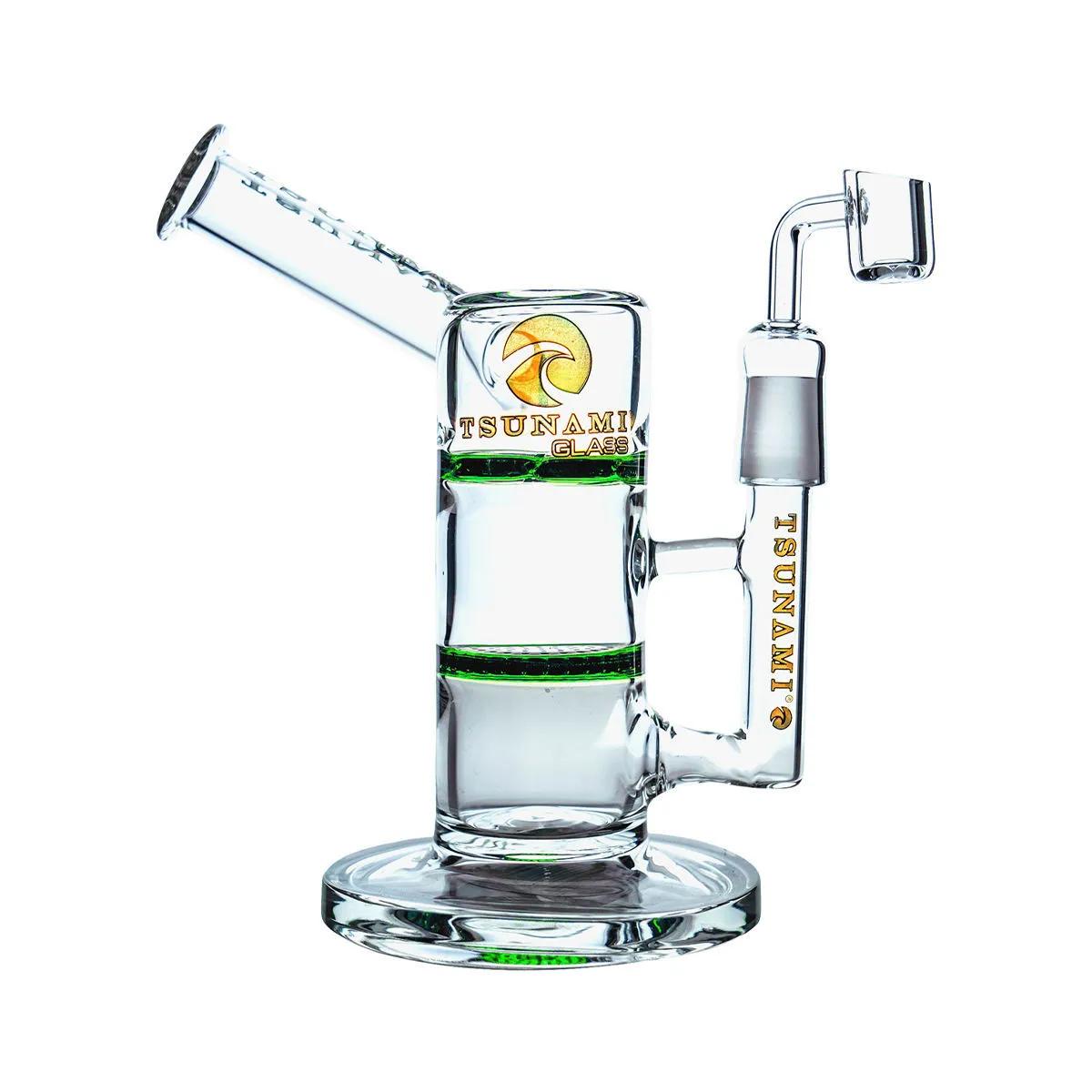 Side-Neck Honey Turbine Dab Rig 9" (Tsunami Glass)
