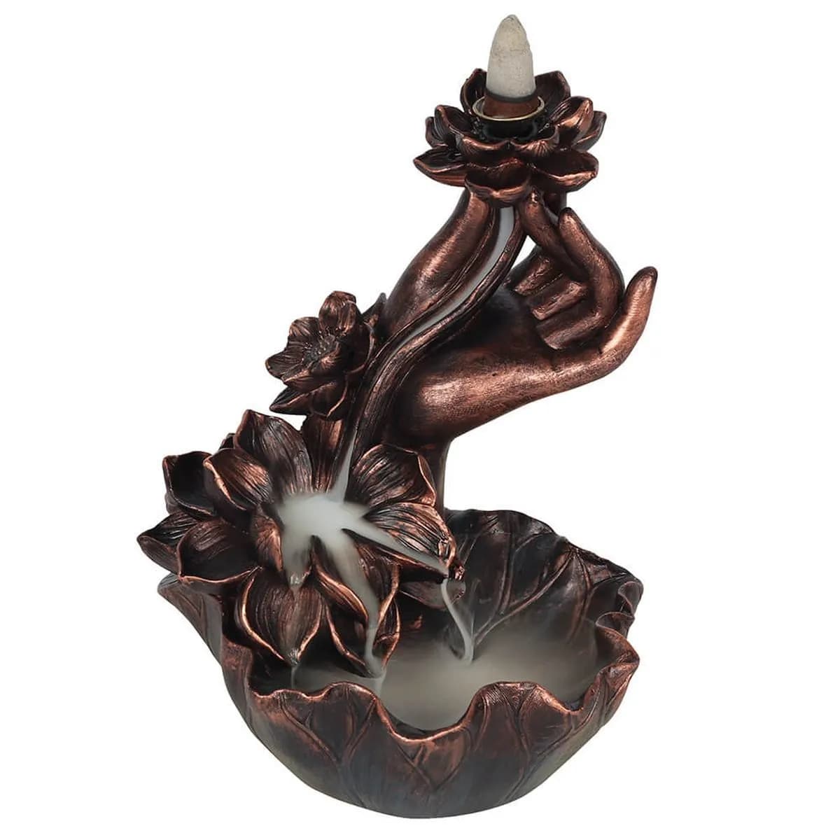 Räuchergefäß Bronzehand Backflow