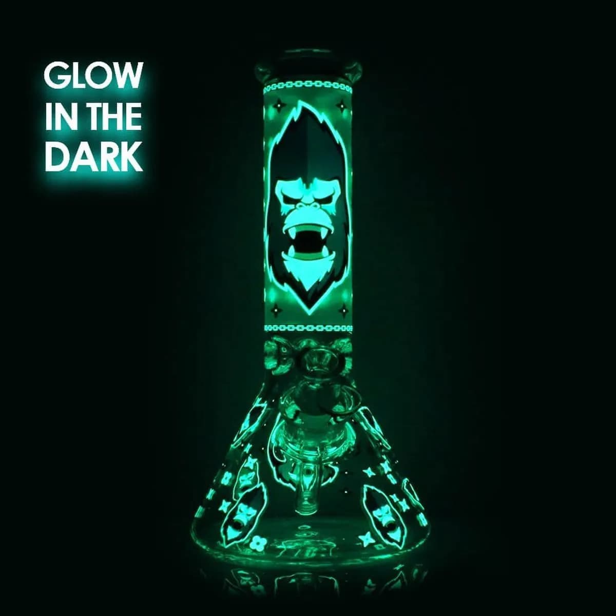 Glow in the Dark Gorilla Triple Thick Bong – Leuchtende Gorilla-Bong