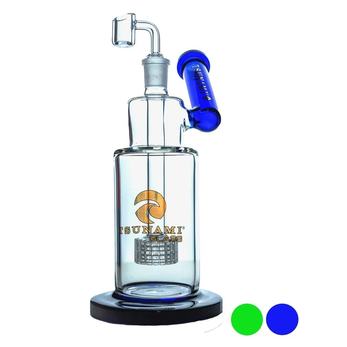 Side Neck Showerhead Dab Rig 10'' (Tsunami Glass)