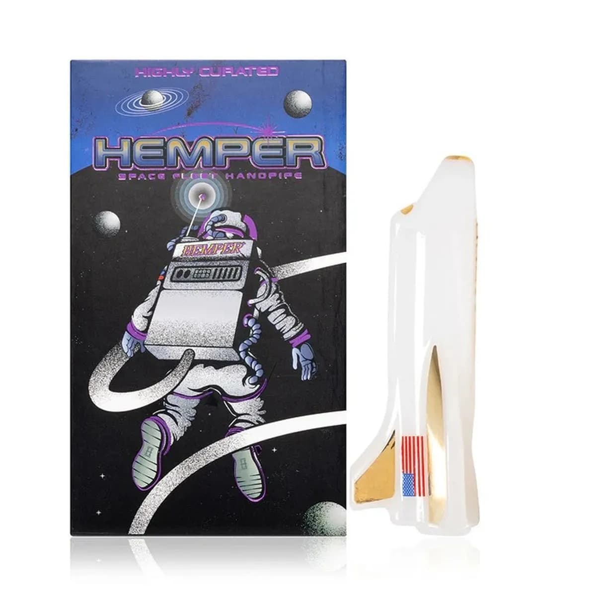 Hemper Space Shuttle Handpfeife aus Glas