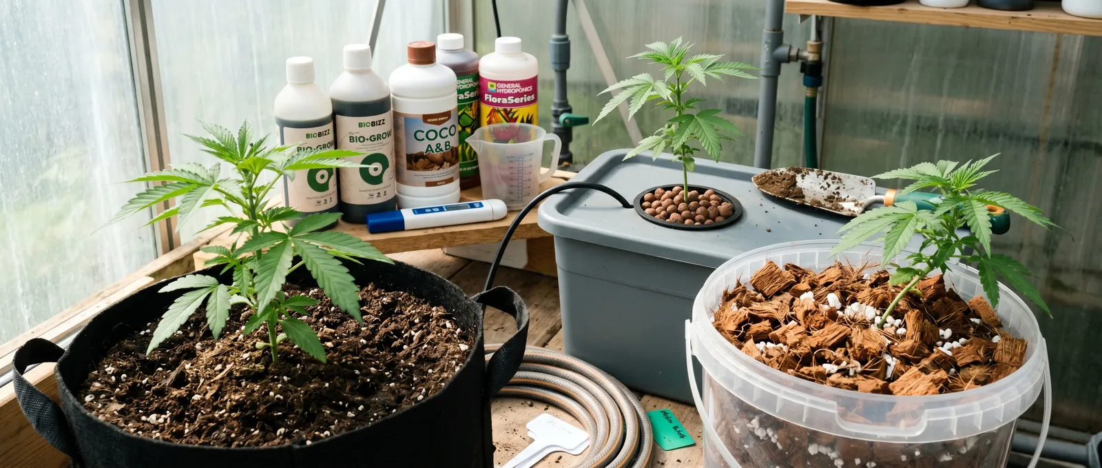 AZARIUS · Soil vs coco vs hydro at a glance